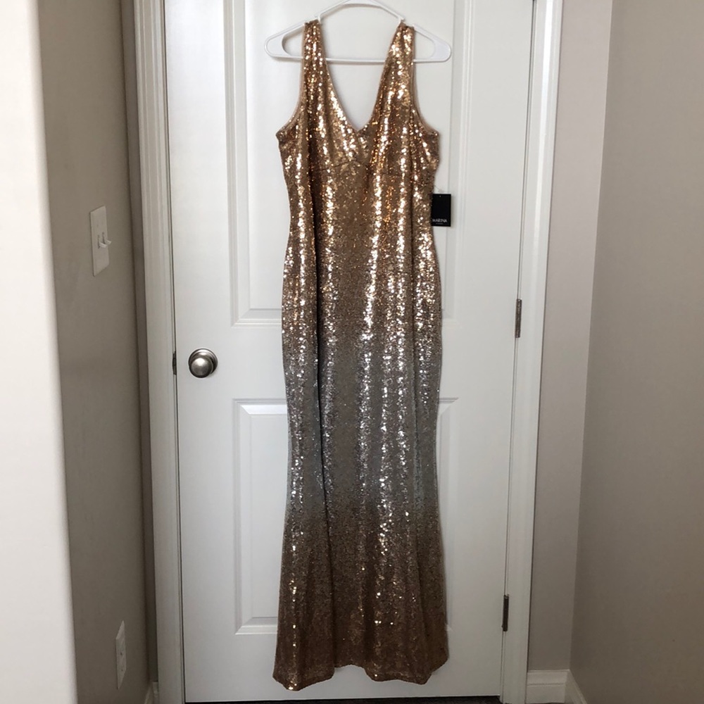 Gold and Silver Ombré prom gown